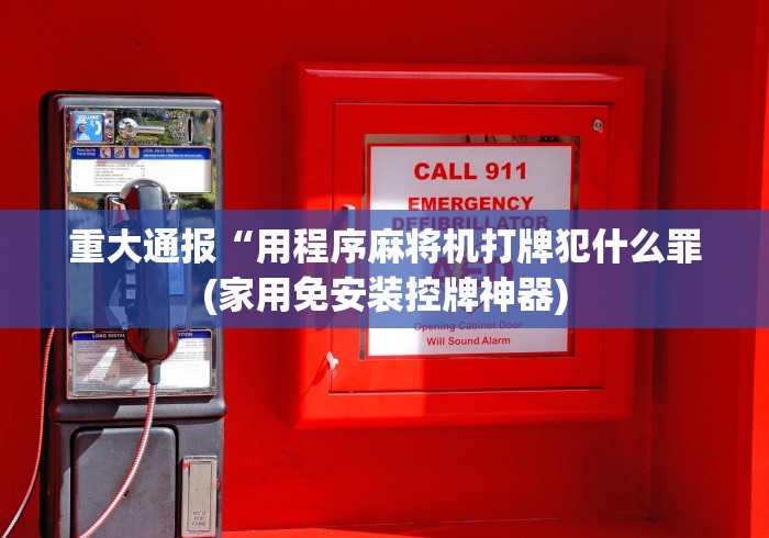 重大通报“用程序麻将机打牌犯什么罪(家用免安装控牌神器)