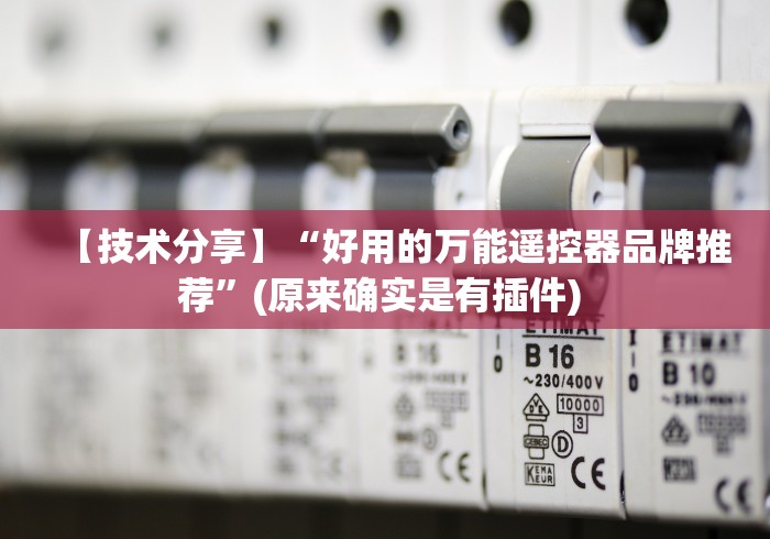 【技术分享】“好用的万能遥控器品牌推荐”(原来确实是有插件) 