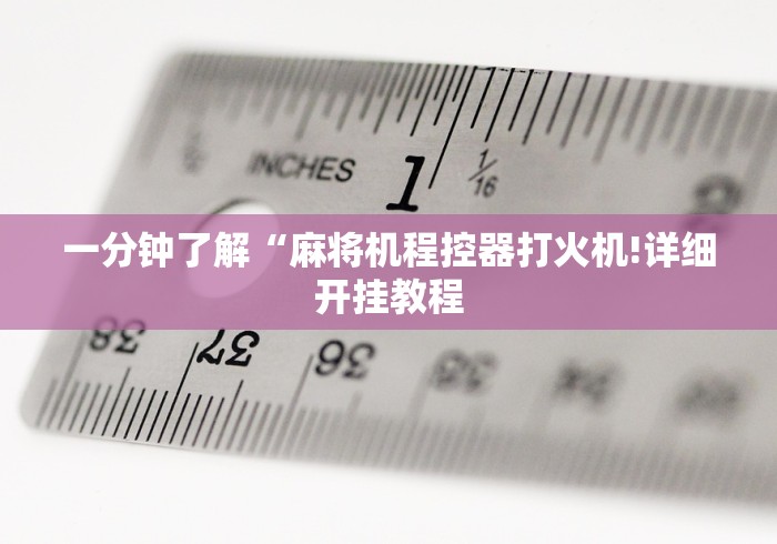 一分钟了解“麻将机程控器打火机!详细开挂教程