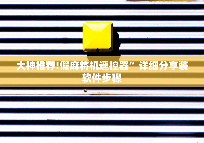 大神推荐!假麻将机遥控器”详细分享装软件步骤 大神推荐!假麻将机遥控器”详细分享装软件步骤