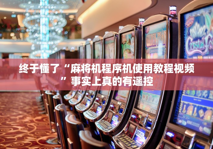 终于懂了“麻将机程序机使用教程视频”事实上真的有遥控 终于懂了“麻将机程序机使用教程视频”事实上真的有遥控