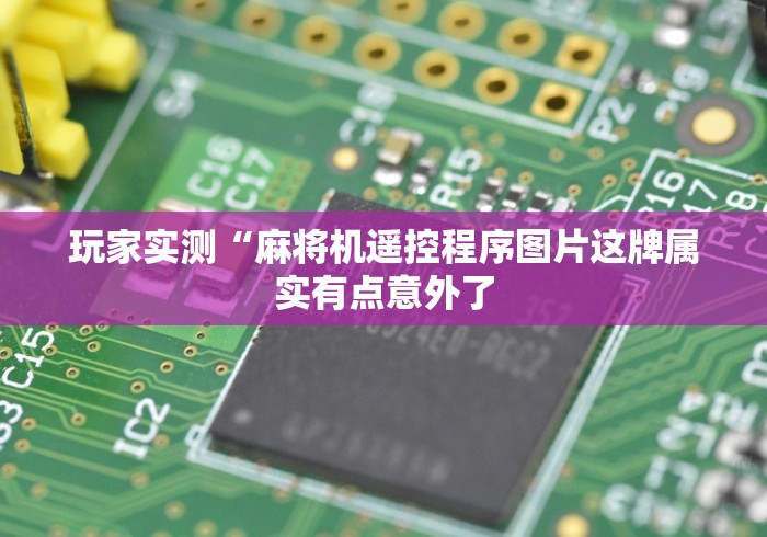 玩家实测“麻将机遥控程序图片这牌属实有点意外了 玩家实测“麻将机遥控程序图片这牌属实有点意外了