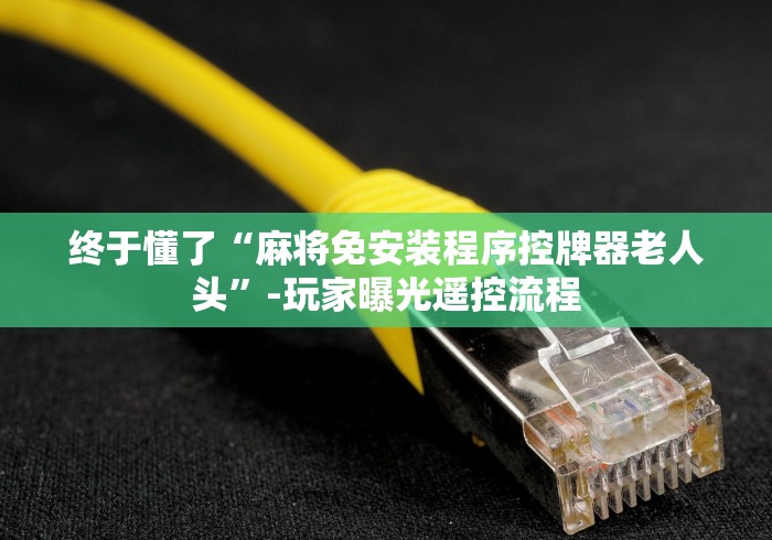 终于懂了“麻将免安装程序控牌器老人头”-玩家曝光遥控流程