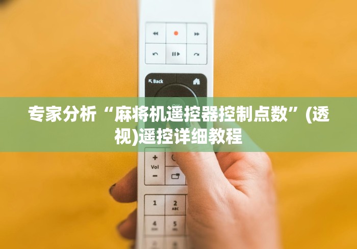 专家分析“麻将机遥控器控制点数”(透视)遥控详细教程