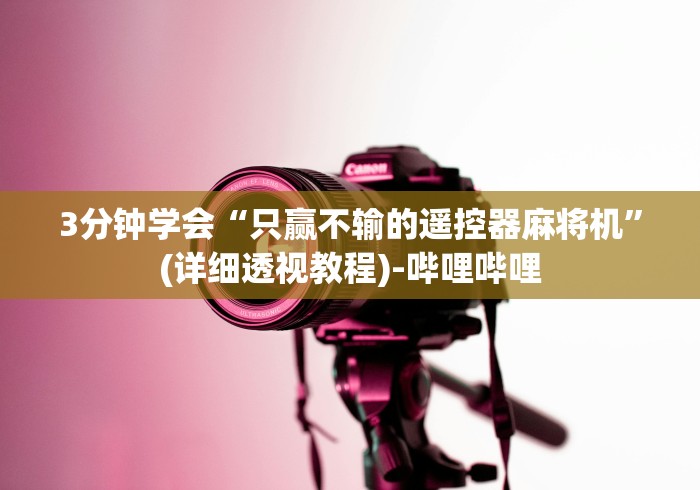 3分钟学会“只赢不输的遥控器麻将机”(详细透视教程)-哔哩哔哩