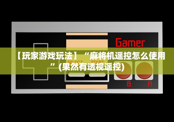 【玩家游戏玩法】“麻将机遥控怎么使用”(果然有透视遥控) 【玩家游戏玩法】“麻将机遥控怎么使用”(果然有透视遥控)
