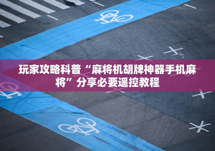 玩家攻略科普“麻将机胡牌神器手机麻将”分享必要遥控教程