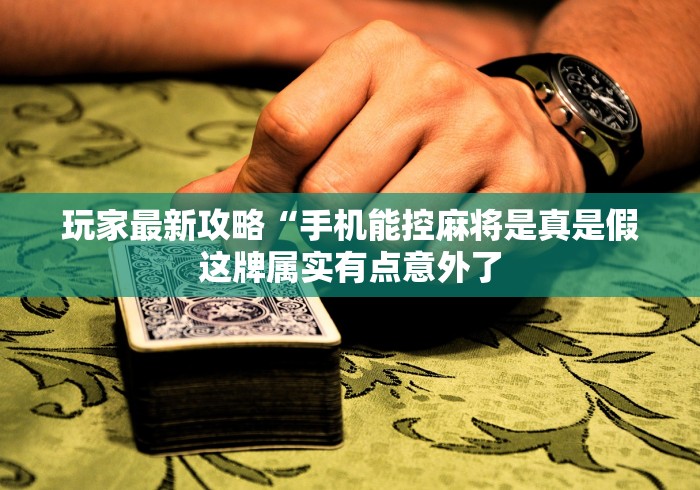 玩家最新攻略“手机能控麻将是真是假这牌属实有点意外了