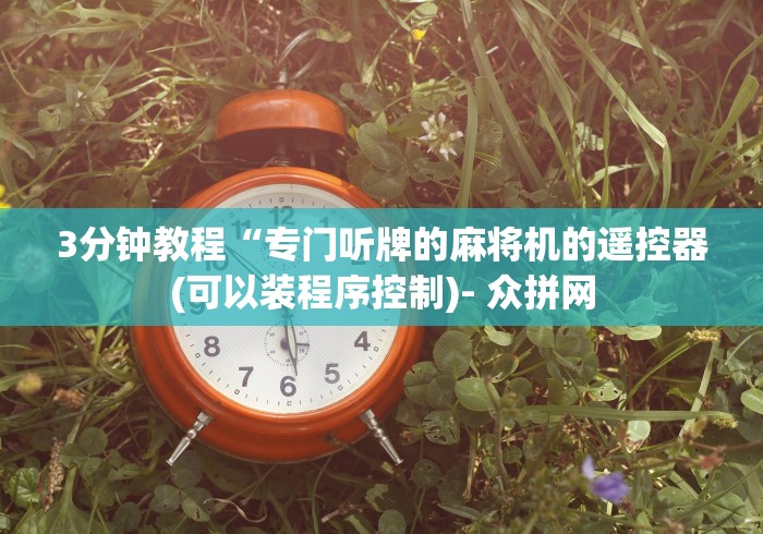 3分钟教程“专门听牌的麻将机的遥控器(可以装程序控制)- 众拼网