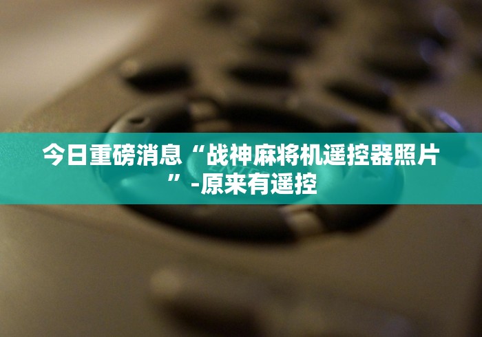 今日重磅消息“战神麻将机遥控器照片”-原来有遥控
