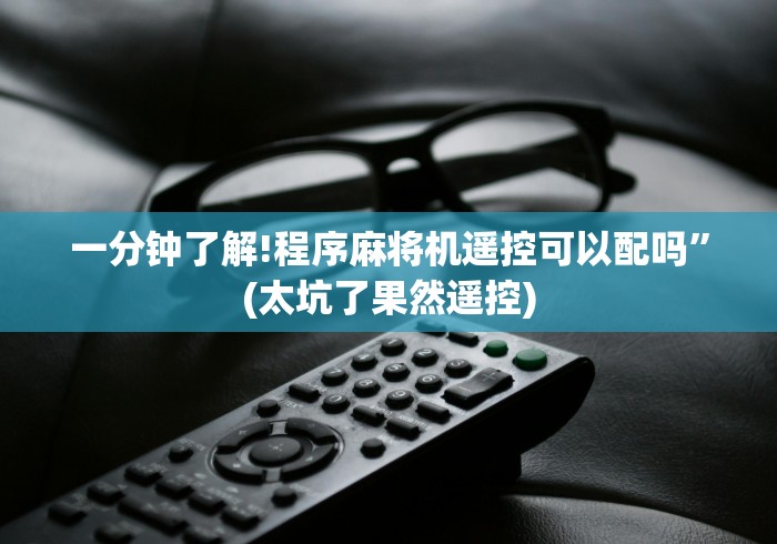 一分钟了解!程序麻将机遥控可以配吗”(太坑了果然遥控)